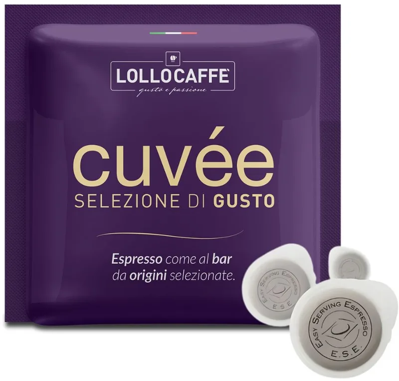 "Gran Cuvée" 100 stuks - ESE Koffiepads - Premium koffie uit Napels - Lage zuurgraad, zachte crema - Typische Zuid-Italiaanse koffie van Lollo Caffè – productfoto