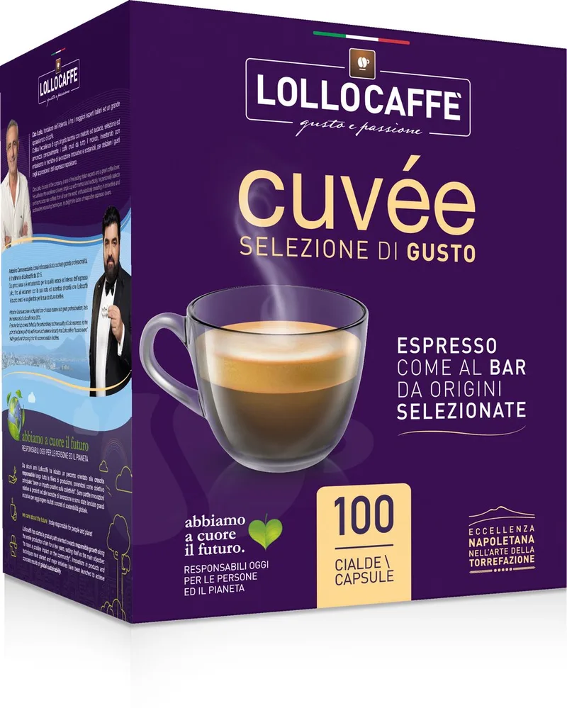 GRAN CUVEE Nespresso capsules - Box met 100 koffiecups - Espresso cups - Italiaanse koffie - Geschikt voor nespresso van Lollo Caffè – productfoto