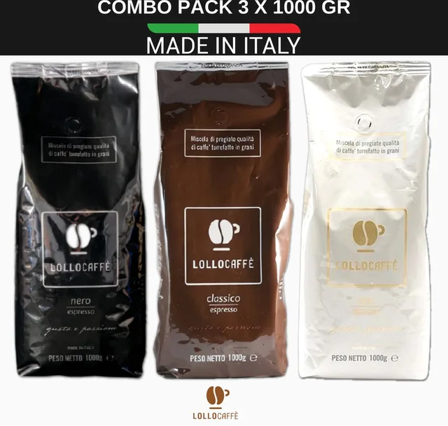 Nero, Classico, Oro - Topkwaliteit Koffiebonen - 3 x 1kg Profepakket - Napolitaanse gebrande koffie - Voor Delonghi, Siemens, Jura, Moccamaster, Krups, Philips, Sage koffiezetapparaten - Made in Italy