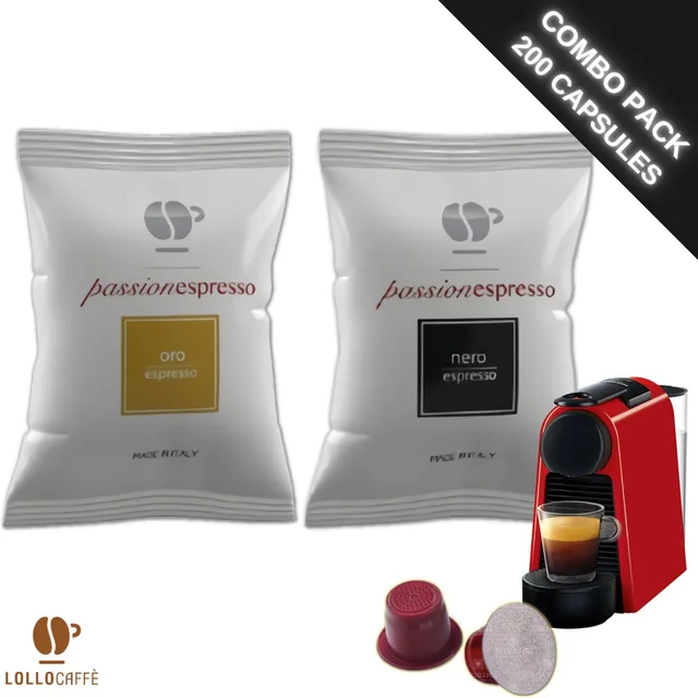 Nero + Oro Passionespresso Nespresso compatible - 200 capsules - Italiaanse espresso koffiecups - Voordeelverpakking