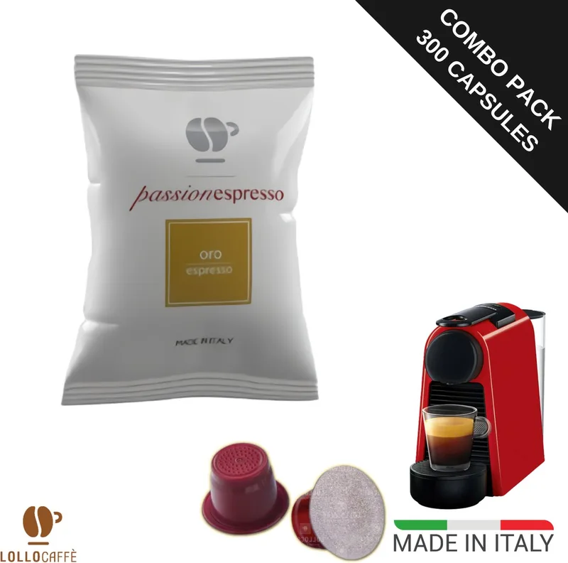Passionespresso Oro Koffiecups - 300 capsules Voordeelverpakking (geschikt voor Nespresso) van Lollo Caffè – productfoto