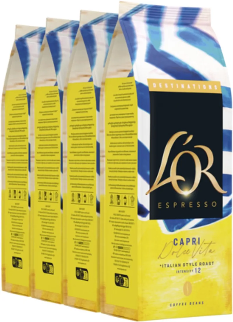 Capri Dolce Vita bonen- Intensiteit 12/12 - 4 x 450g bonen by L'OR – product photo