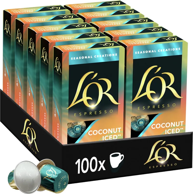 Coconut Iced Koffiecups - 10 x 10 capsules van L'OR – productfoto