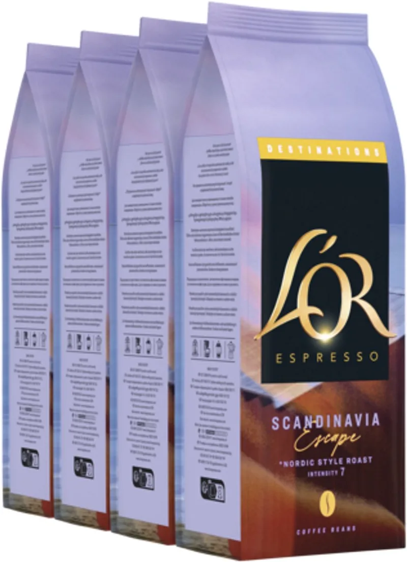 Destinations Scandinavia Koffiebonen - Intensiteit 7/12 - 4 x 450 gram van L'OR – productfoto
