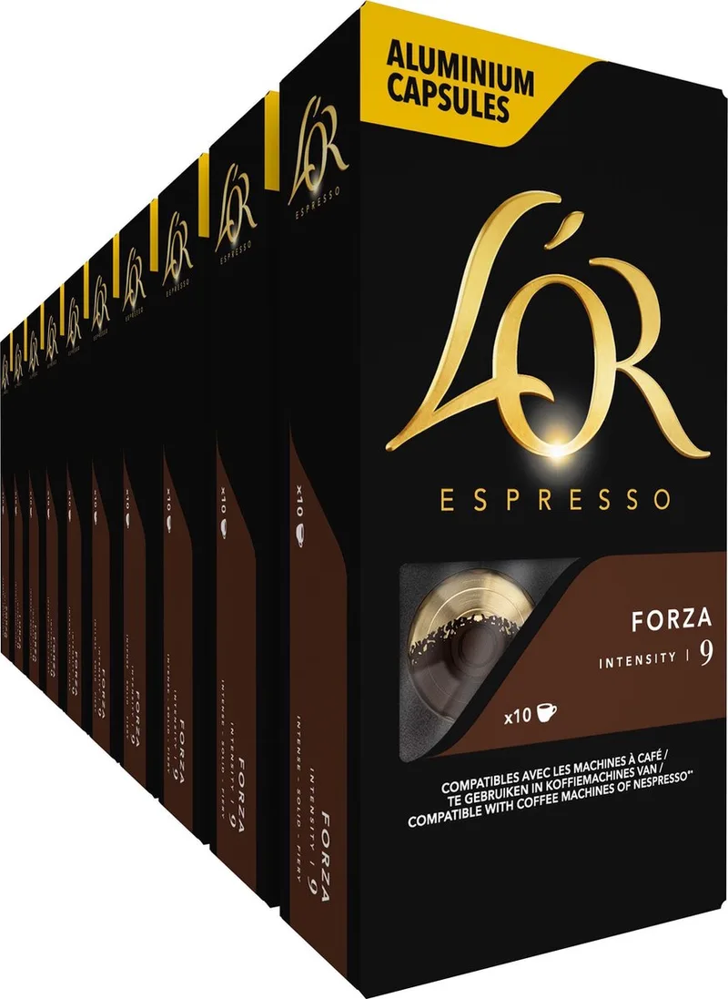 Forza Koffiecups - Intensiteit 9/12 - 10 x 10 capsules by L'OR – product photo