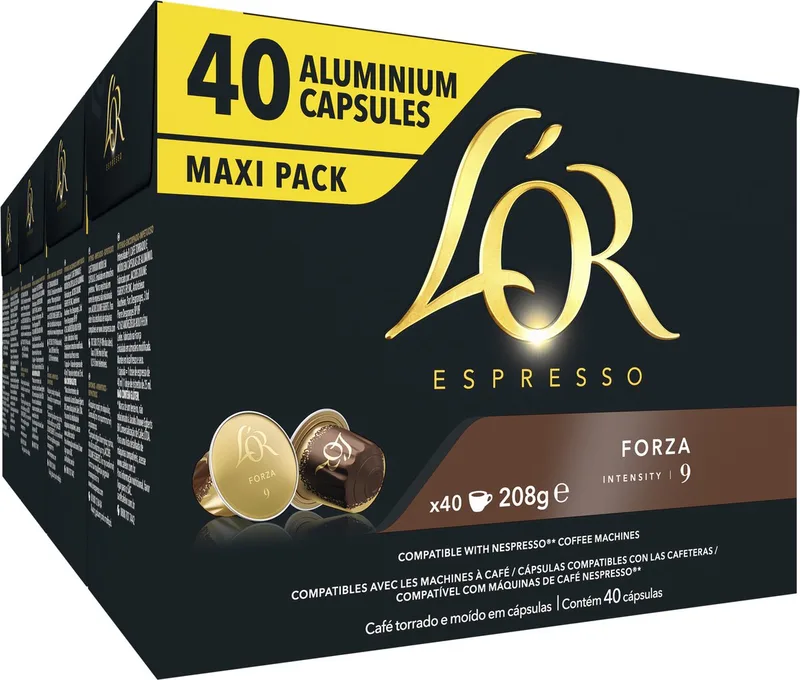 Forza Koffiecups - Intensiteit 9/12 - 4 x 40 capsules by L'OR – product photo