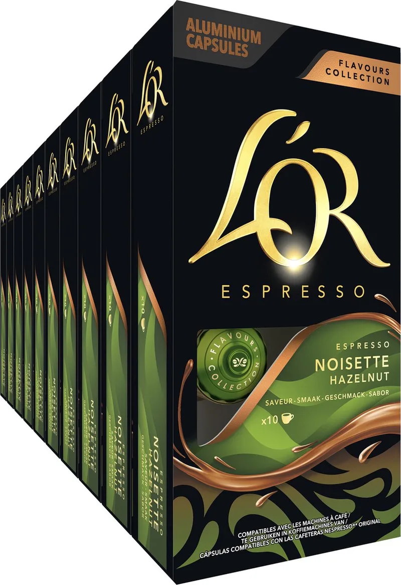 Hazelnut Koffiecups - 10 x 10 capsules by L'OR – product photo