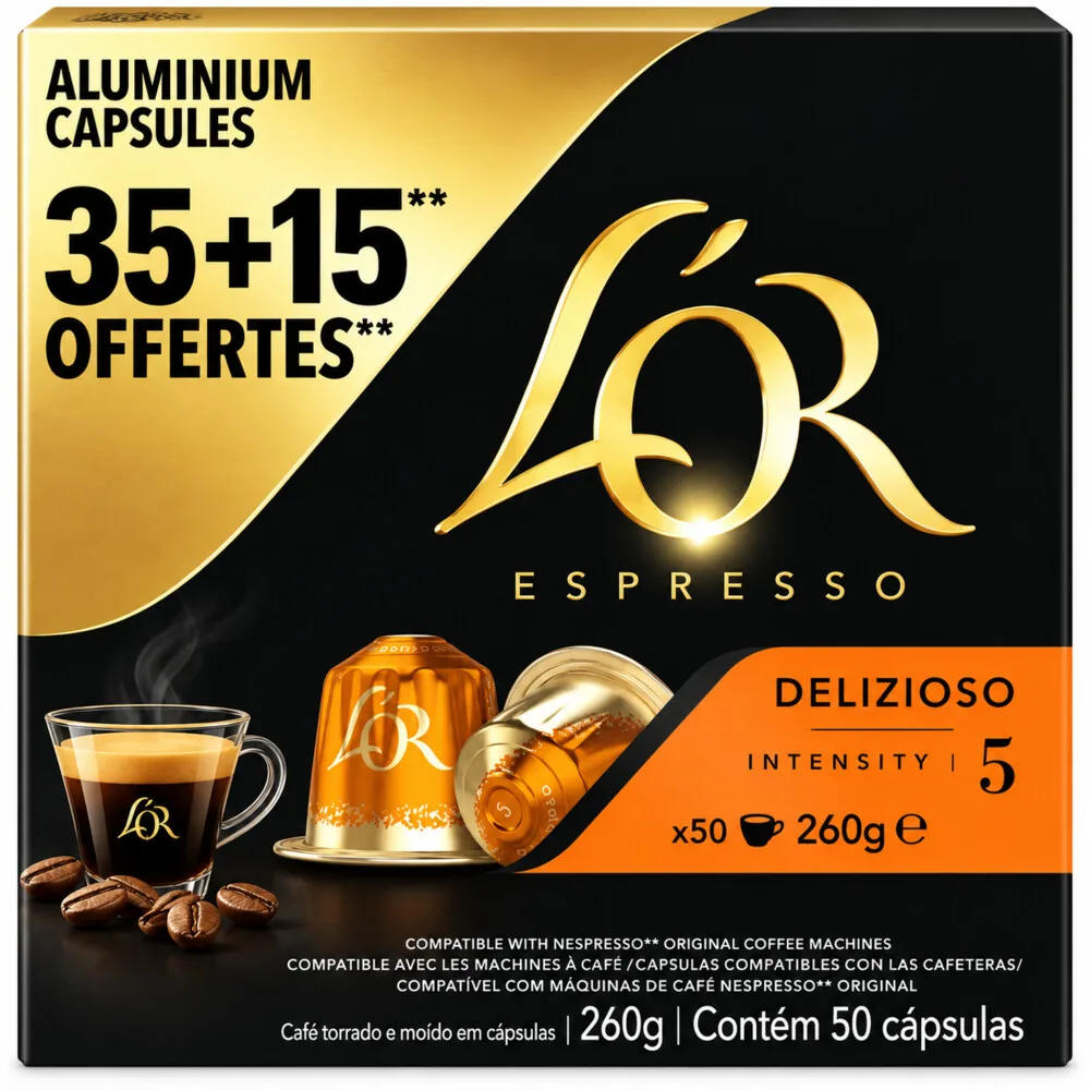 Koffiecups Delizioso 35+15 stuks de L'OR – photo produit