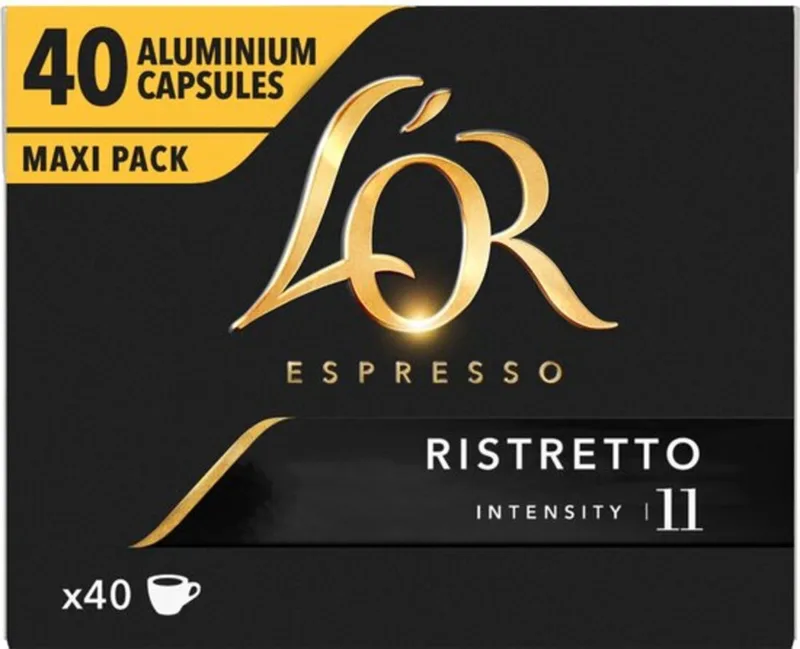 Koffiecups Ristretto - 5 x 40 stuks - Voordeelverpakking van L'OR – productfoto