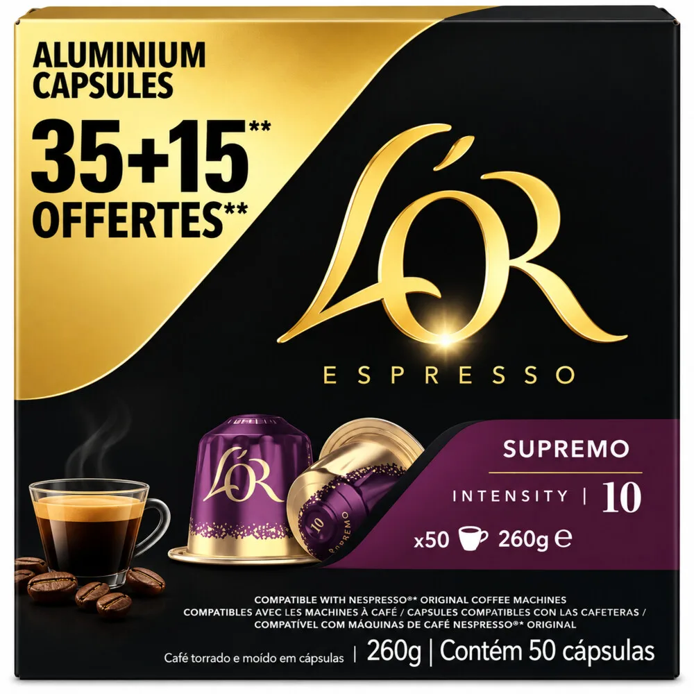 Koffiecups Supremo 35+15 stuks de L'OR – photo produit