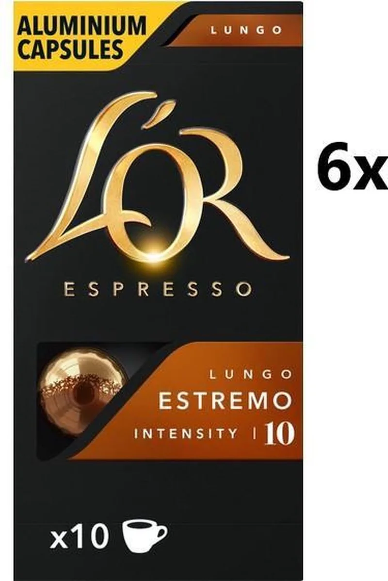 Lungo Estremo koffiecapsules - 6 x 10 stuks van L'OR – productfoto