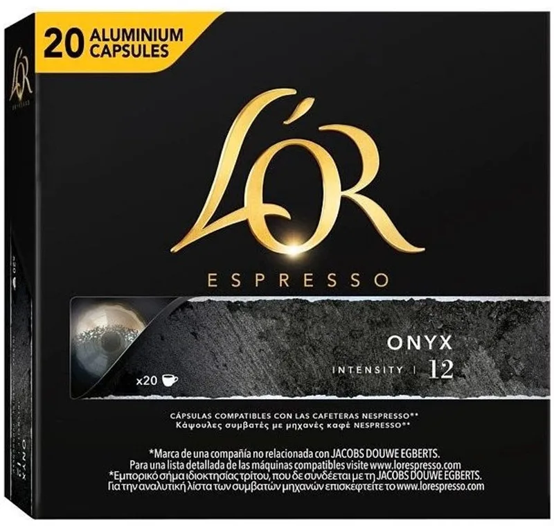 Onyx 20 stuks – Intense Koffie in Nespresso Capsules van L'OR – productfoto