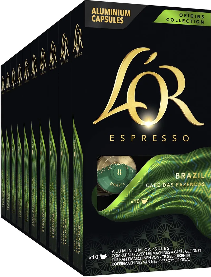 Origins Brazil Koffiecups - 10 x 10 capsules by L'OR – product photo