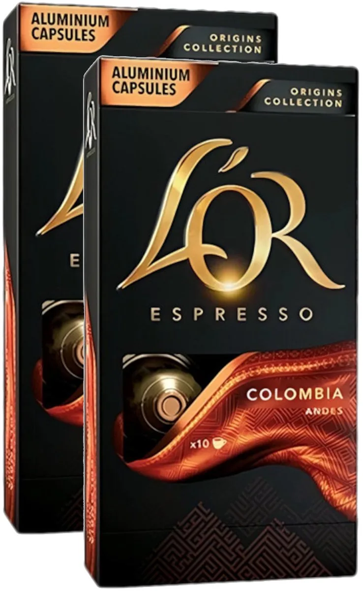 Origins Colombia Andes - Multipack - 20 (2x10) Koffiecups Compatibel met Nespresso Coffee Machine van L'OR – productfoto