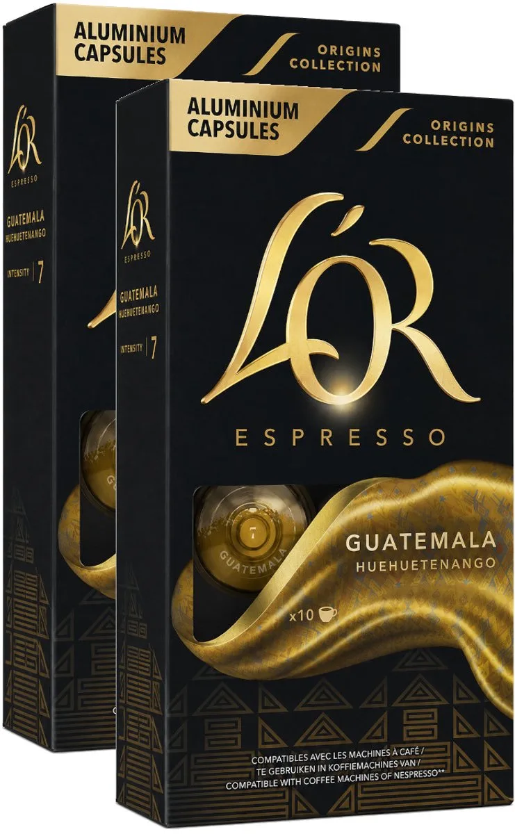 Origins Guatemala - Multipack - 20 (2x10) Koffiecups Compatibel met Nespresso Coffee Machine van L'OR – productfoto