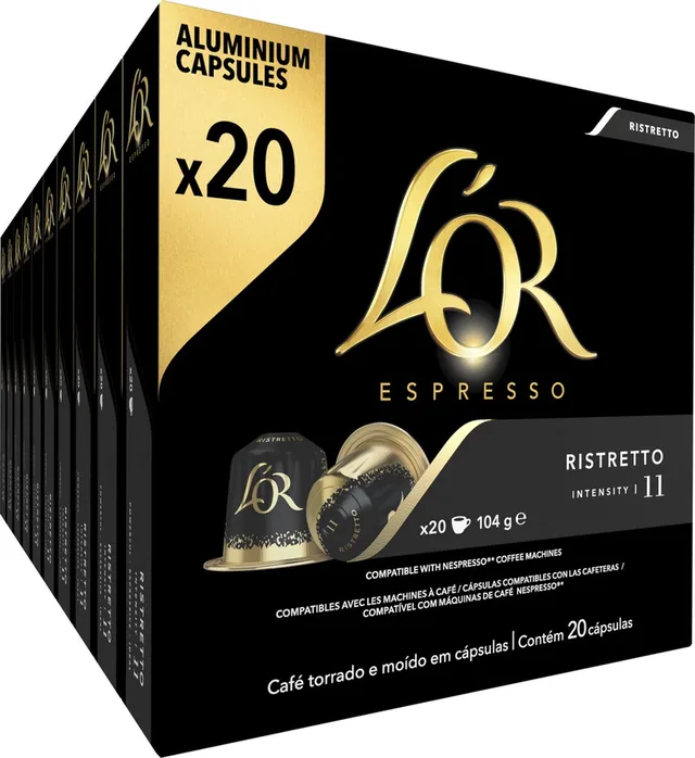 Ristretto Koffiecups - Intensiteit 11/12 - 10 x 20 capsules