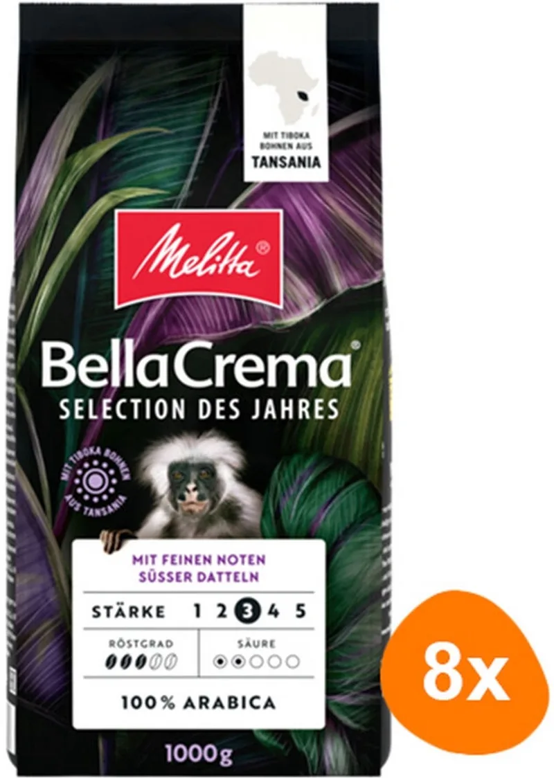 BellaCrema Selectie van het jaar 2024 Bonen - 8x 1kg by Melitta – product photo