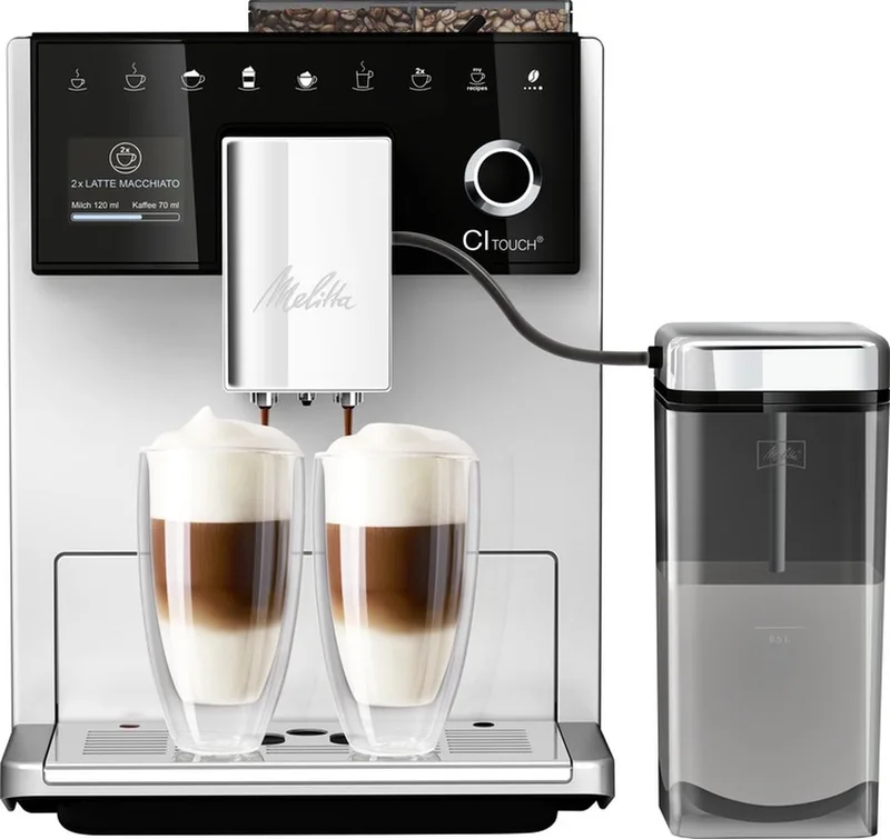 CI Touch volautomatische Espressomachine 630-111 van Melitta in Zilver – productfoto
