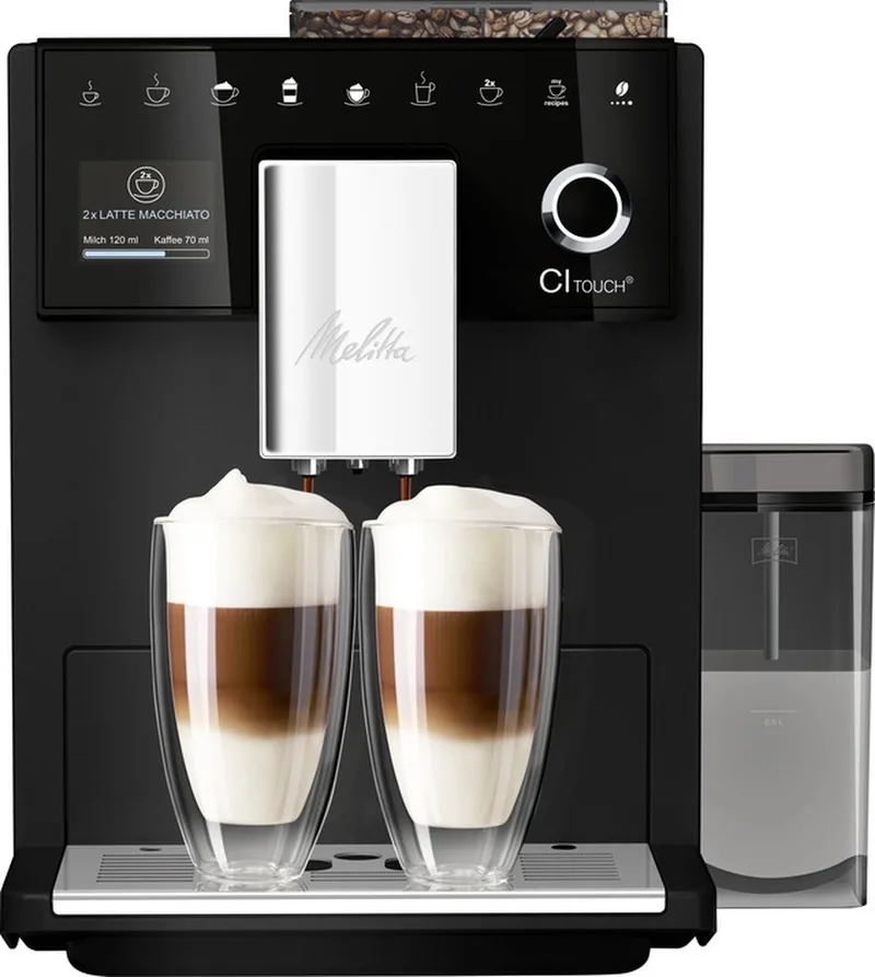 CI Touch volautomatische Espressomachine 630-112 frosted de Melitta en Noir – photo produit