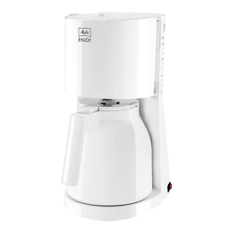 Enjoy Filterkaffeemaschine mit Thermokanne, Tropfstopp, 8 Tassen, Weiß 1017-05 de Melitta – photo produit