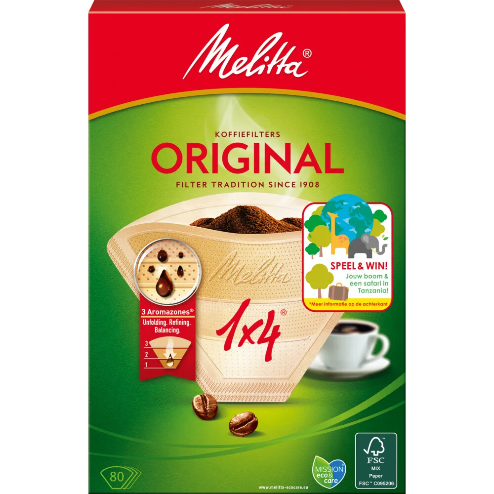 Filters 1x4 Bruin 80 stuks de Melitta – photo produit