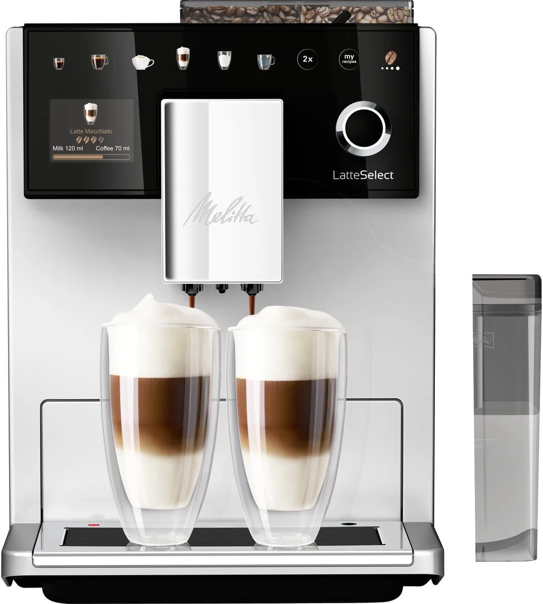 Latte Select volautomatische Espressomachine F630-211 van Melitta in Zilver – productfoto