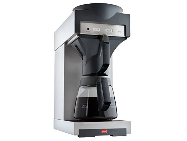 Melitta 20348 Filterkaffeemaschine mit Glaskanne, 1,8 l, Warmhalteplatte, 17M, Edelstahl/Schwarz de Melitta – photo produit