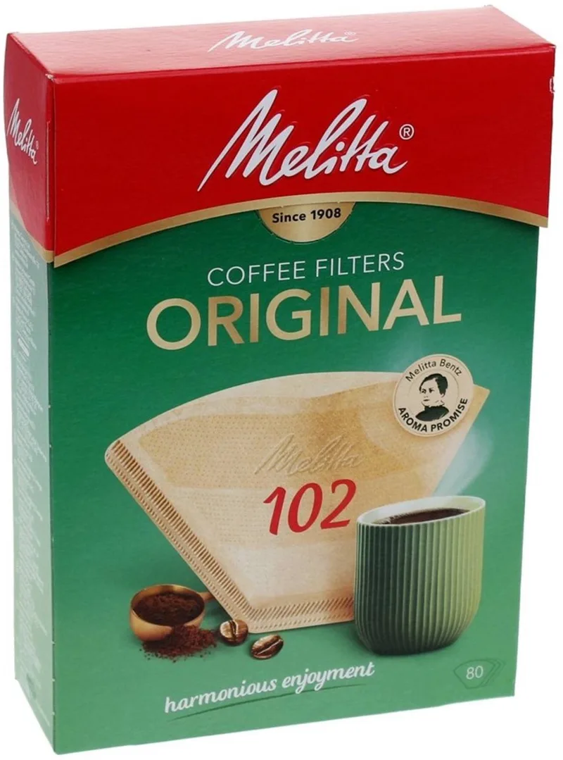 Original koffiefilters 102 80 stuks van Melitta in Bruin – productfoto