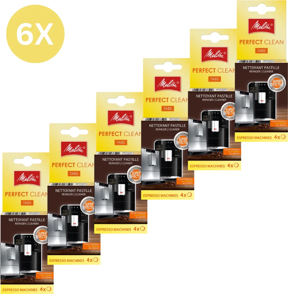 Perfect Clean Tabs voor volautomatische Espressomachine 4x1,8 g - Set van 6 - Voordeelverpakking de Melitta en Reinigers – photo produit