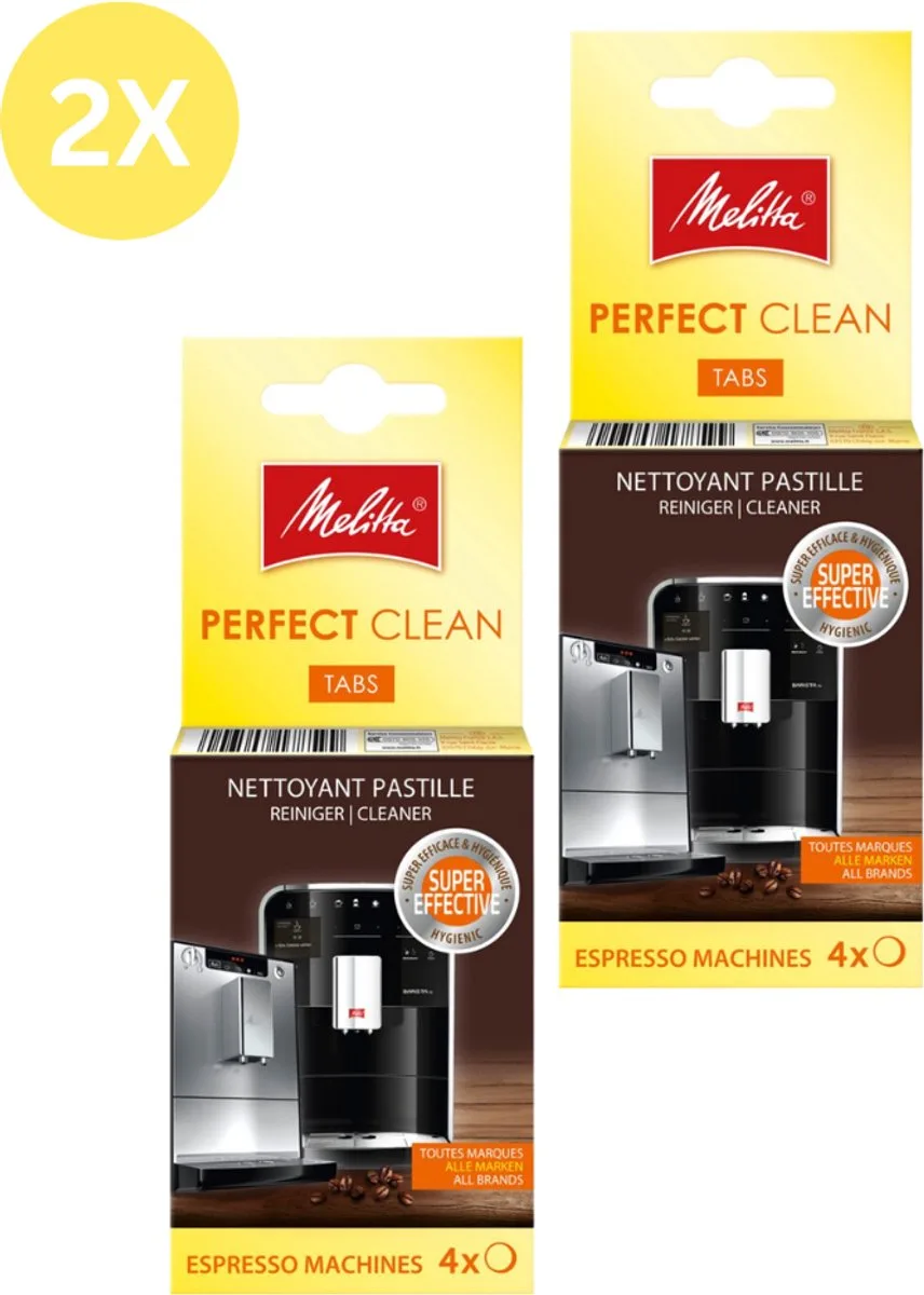 Perfect Clean Tabs - Voor volautomatische espressomachines - 2 x 1,8 g - Voordeelverpakking de Melitta en Blanc – photo produit