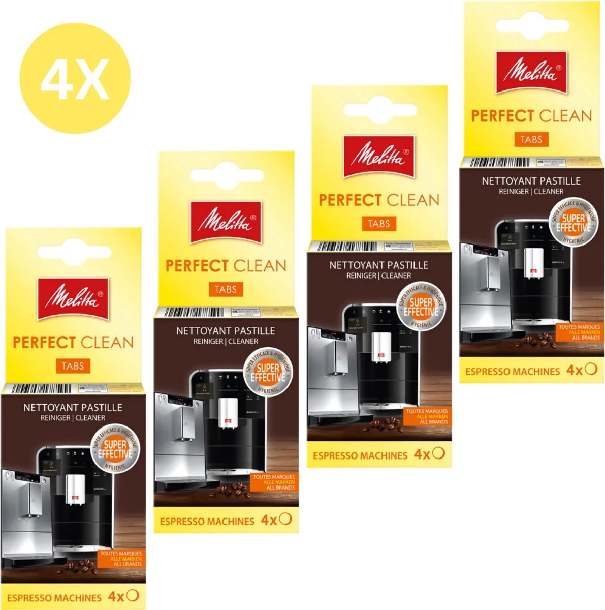 Perfect Clean Tabs - Voor volautomatische espressomachines - 4 x 1,8 g - Voordeelverpakking van Melitta in Wit – productfoto