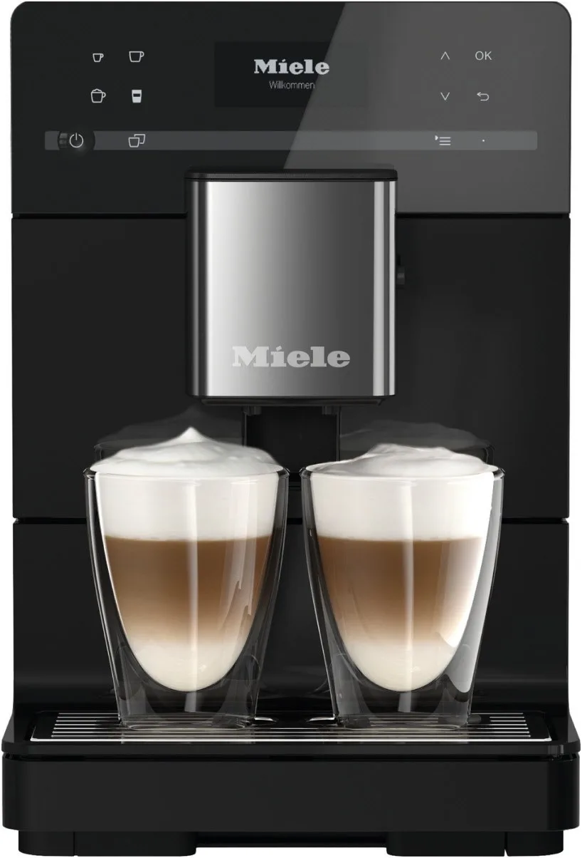 CM 5310 Silence Kaffee-Vollautomat obsidianschwarz, Latte Macchiato/Cappuccino, Stahl-Kegel-Mahlwerk, 1,3 l von Miele in Schwarz – Produktfoto