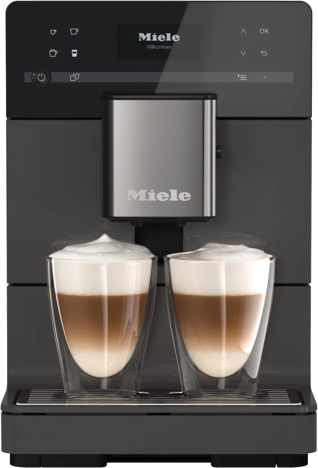 CM 5315 Active Kaffee-Vollautomat graphitgrau, Latte Macchiato/Cappuccino, Stahl-Kegel-Mahlwerk, 1,3 l von Miele in Grau – Produktfoto