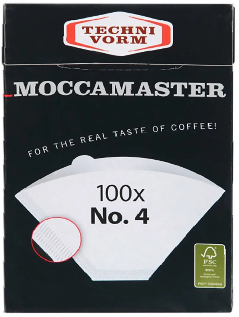 Filterpapier Nr.4 - KBG Select en KBGT - 100 stuks van Moccamaster in Wit – productfoto