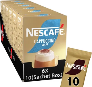 Cappuccino Decafé oploskoffie - 6 doosjes x 10 zakjes