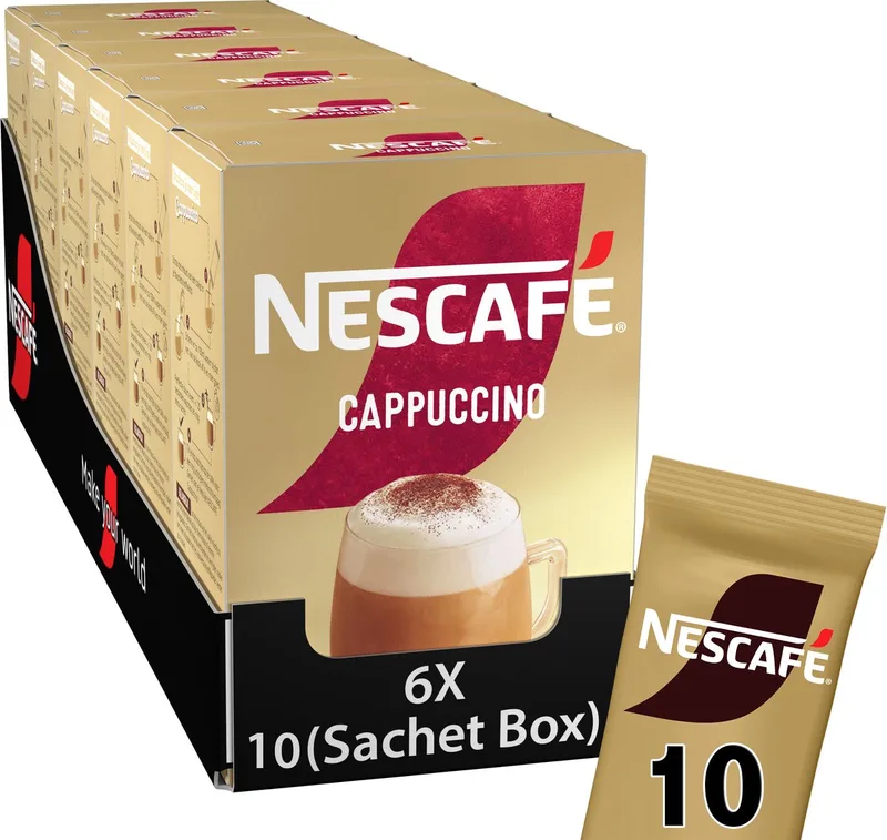 Cappuccino oploskoffie - 6 doosjes x 10 zakjes van Nescafé – productfoto