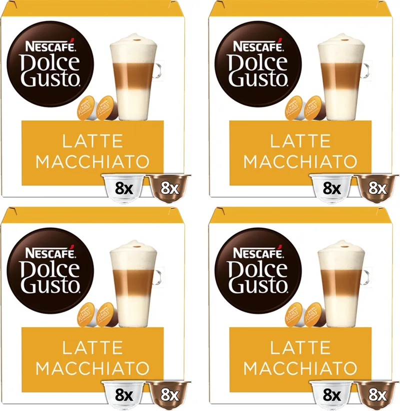Dolce Gusto Latte Macchiato Koffiecups - Multi Pack - 4 x 16 Stuks van Nescafé – productfoto
