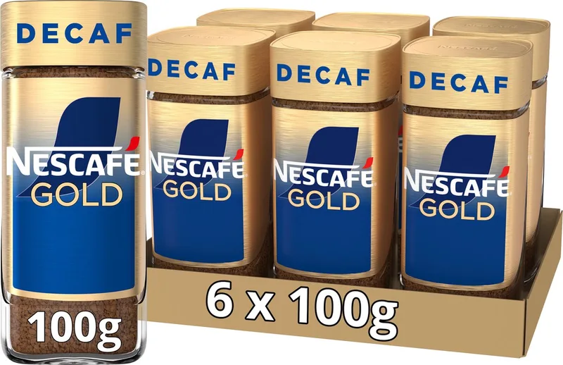 Gold Decafé oploskoffie - 6 potten x 100g van Nescafé – productfoto