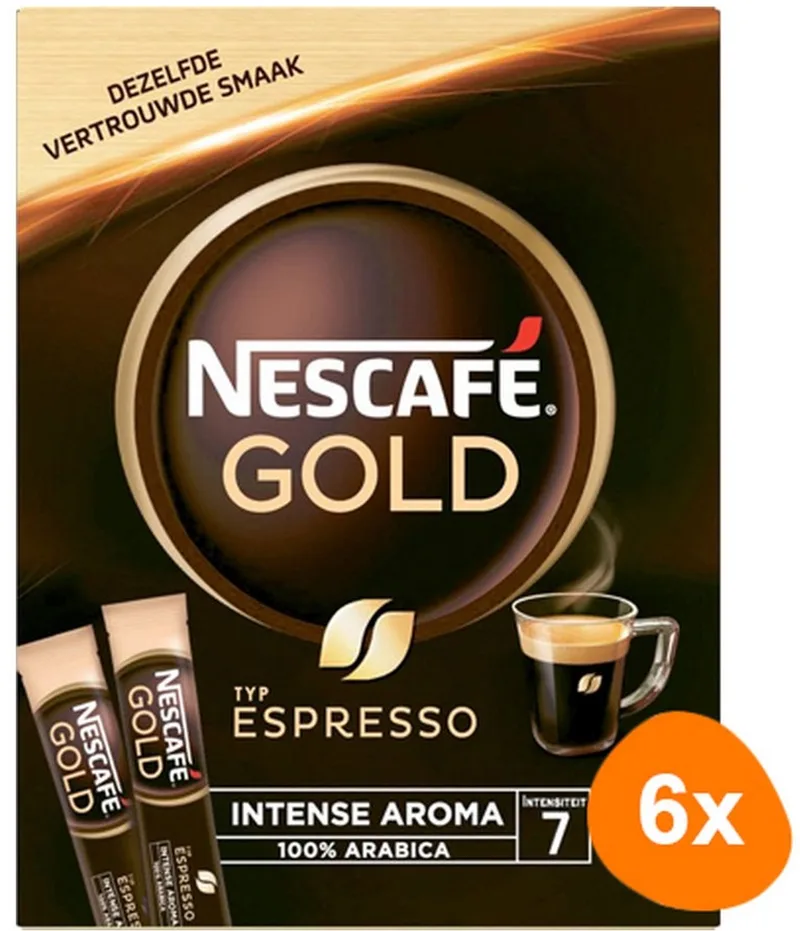 Gold Espresso oploskoffie - 6 doosjes x 25 zakjes by Nescafé – product photo