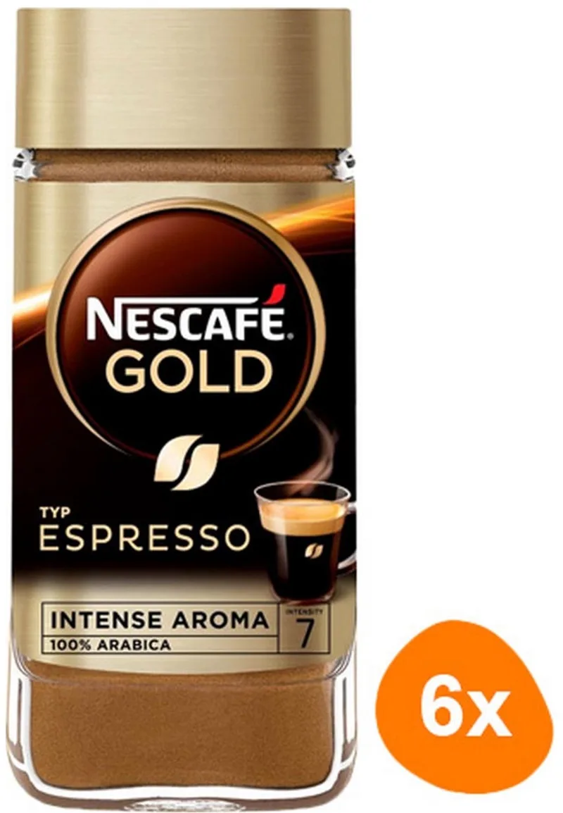 Gold Espresso oploskoffie - 6 potten x 100g van Nescafé – productfoto