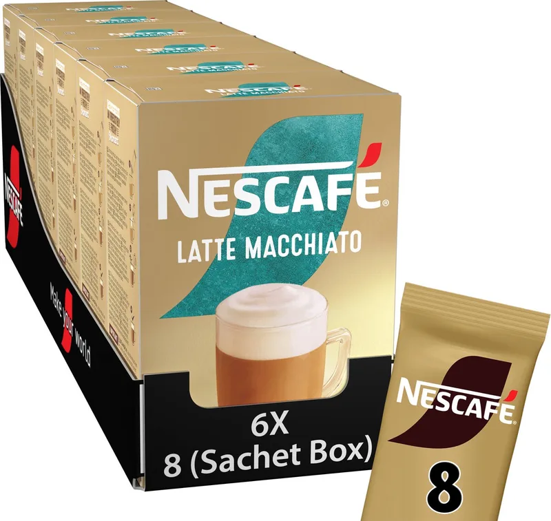 Latte Macchiato oploskoffie - 6 doosjes x 8 zakjes van Nescafé – productfoto