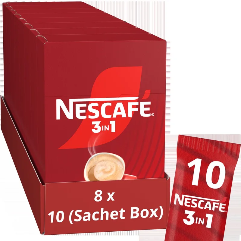 Nescafé 3in1 oploskoffie - 8 doosjes x 10 zakjes van Nescafé – productfoto