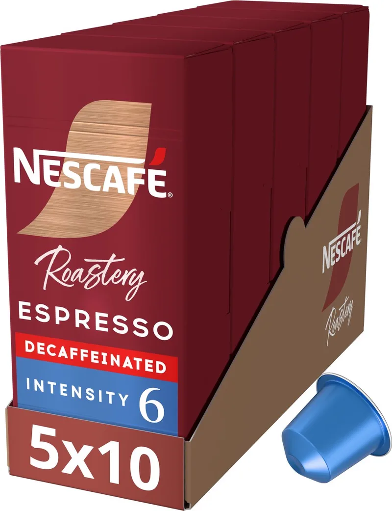 Roastery Espresso Decafé capsules - 5 doosjes x 10 koffiecups by Nescafé – product photo