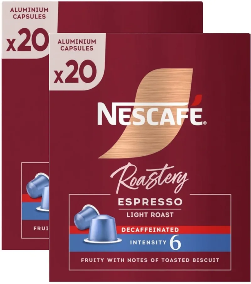 Roastery Espresso Light Roast Decaffeinated - Multipack - 40 (2x20) Koffiecups Compatibel Met Nespresso Coffee Machine van Nescafé – productfoto