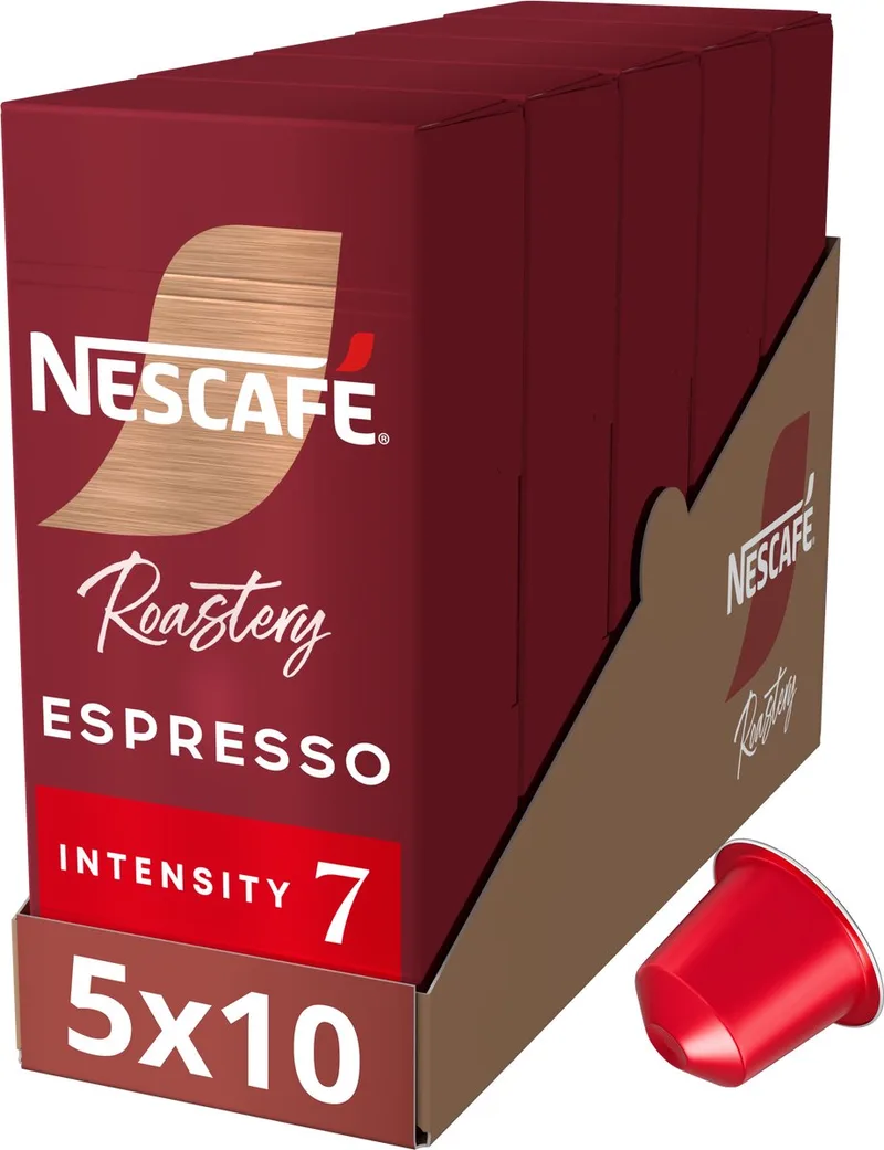 Roastery Espresso Medium capsules - 5 doosjes x 10 koffiecups von Nescafé – Produktfoto