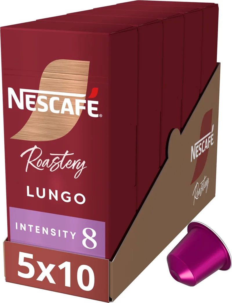 Roastery Lungo Medium capsules - 5 doosjes x 10 koffiecupjes van Nescafé – productfoto