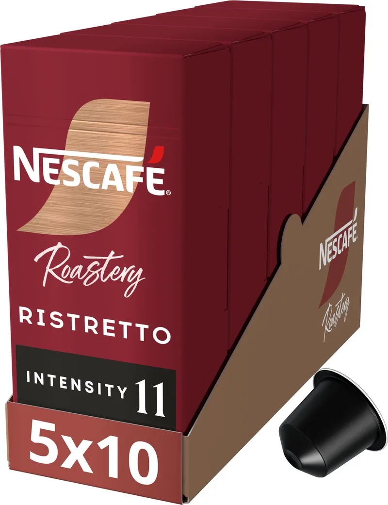 Roastery Ristretto capsules - 5 doosjes x 10 koffiecups från Nescafé – produktbild