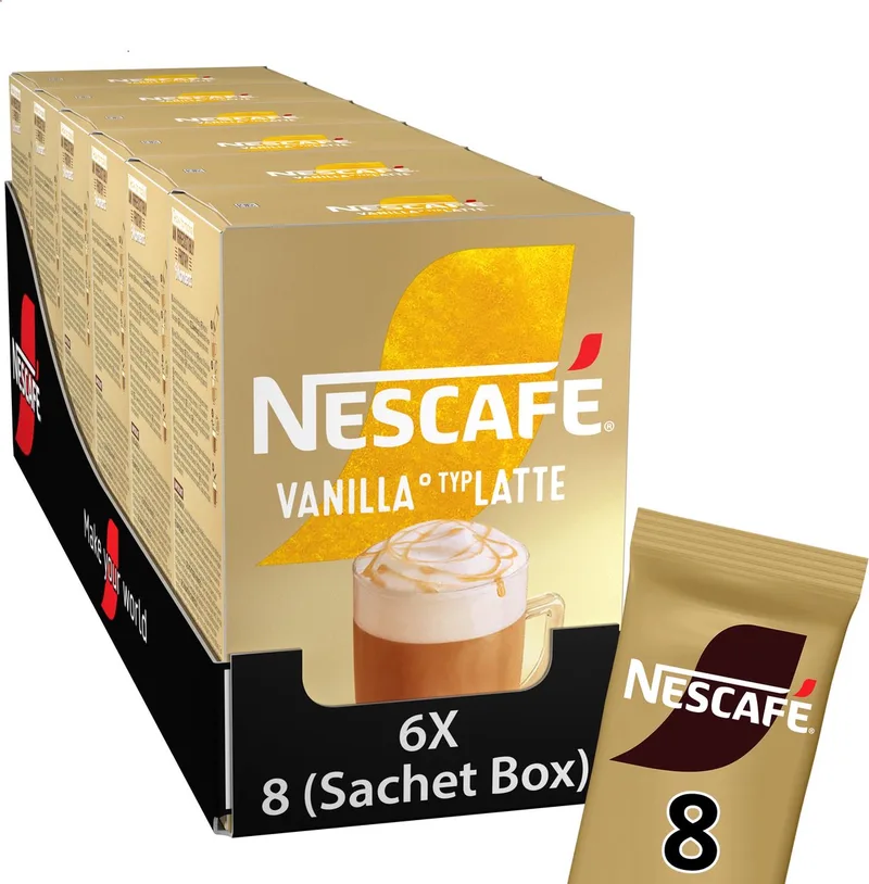 Vanilla Latte oploskoffie - 6 doosjes x 8 zakjes by Nescafé – product photo