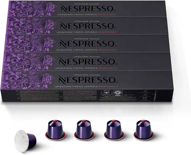 Cups - Ispirazione Firenze Arpeggio Decaffeinato - 5 x 10 cups - Koffie cups van Nespresso – productfoto