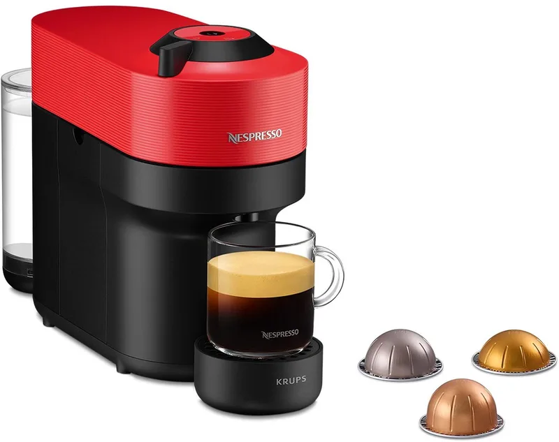 Krups Nespresso Vertuo POP XN9205 - Koffiecupmachine - Spicy Red - Voor Vertuo Cups - Eenvoudig Personaliseren - Modern Design van Nespresso in Zwart – productfoto
